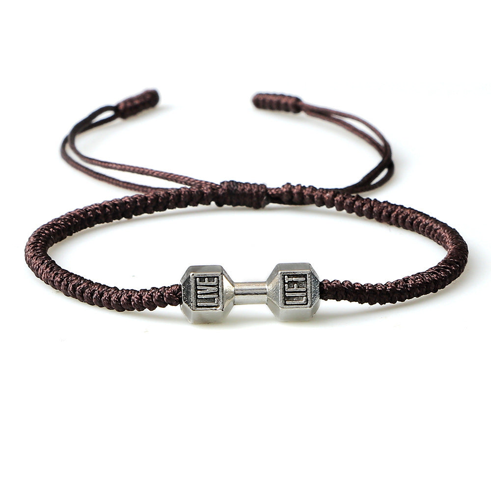Woven Fitness Dumbbell Bracelet – Adjustable Alloy Design for Gym Lovers