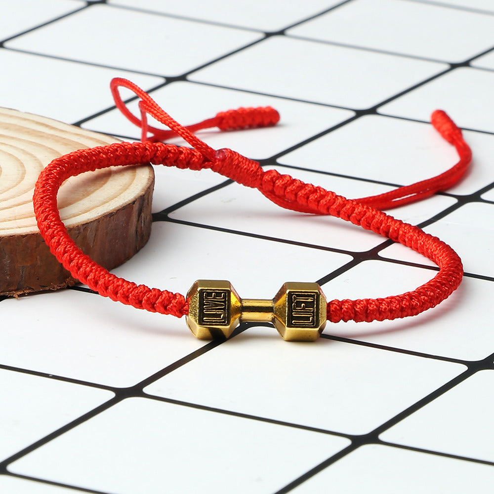Woven Fitness Dumbbell Bracelet – Adjustable Alloy Design for Gym Lovers