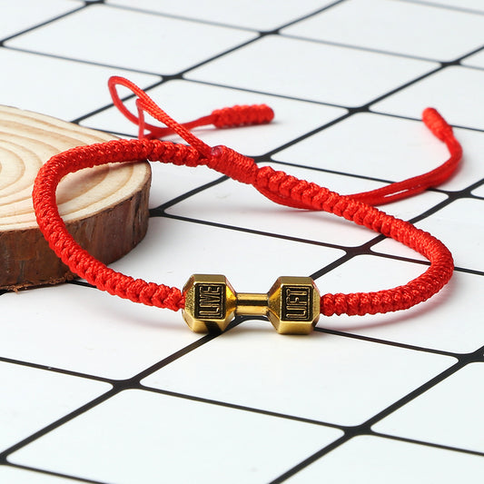 Woven Fitness Dumbbell Bracelet – Adjustable Alloy Design for Gym Lovers