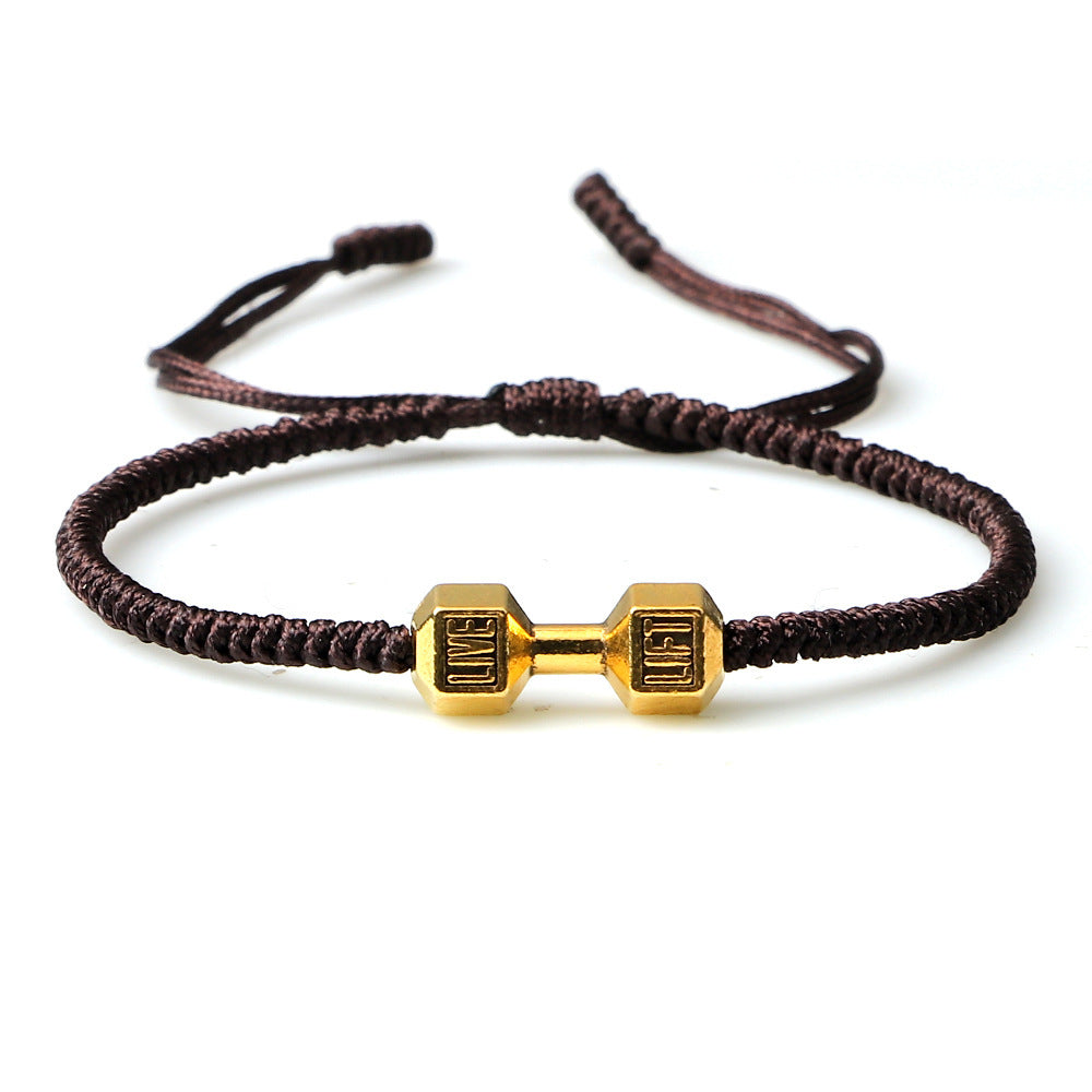 Woven Fitness Dumbbell Bracelet – Adjustable Alloy Design for Gym Lovers