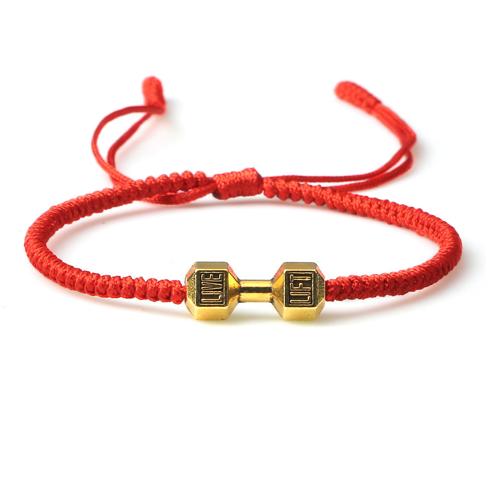 Woven Fitness Dumbbell Bracelet – Adjustable Alloy Design for Gym Lovers