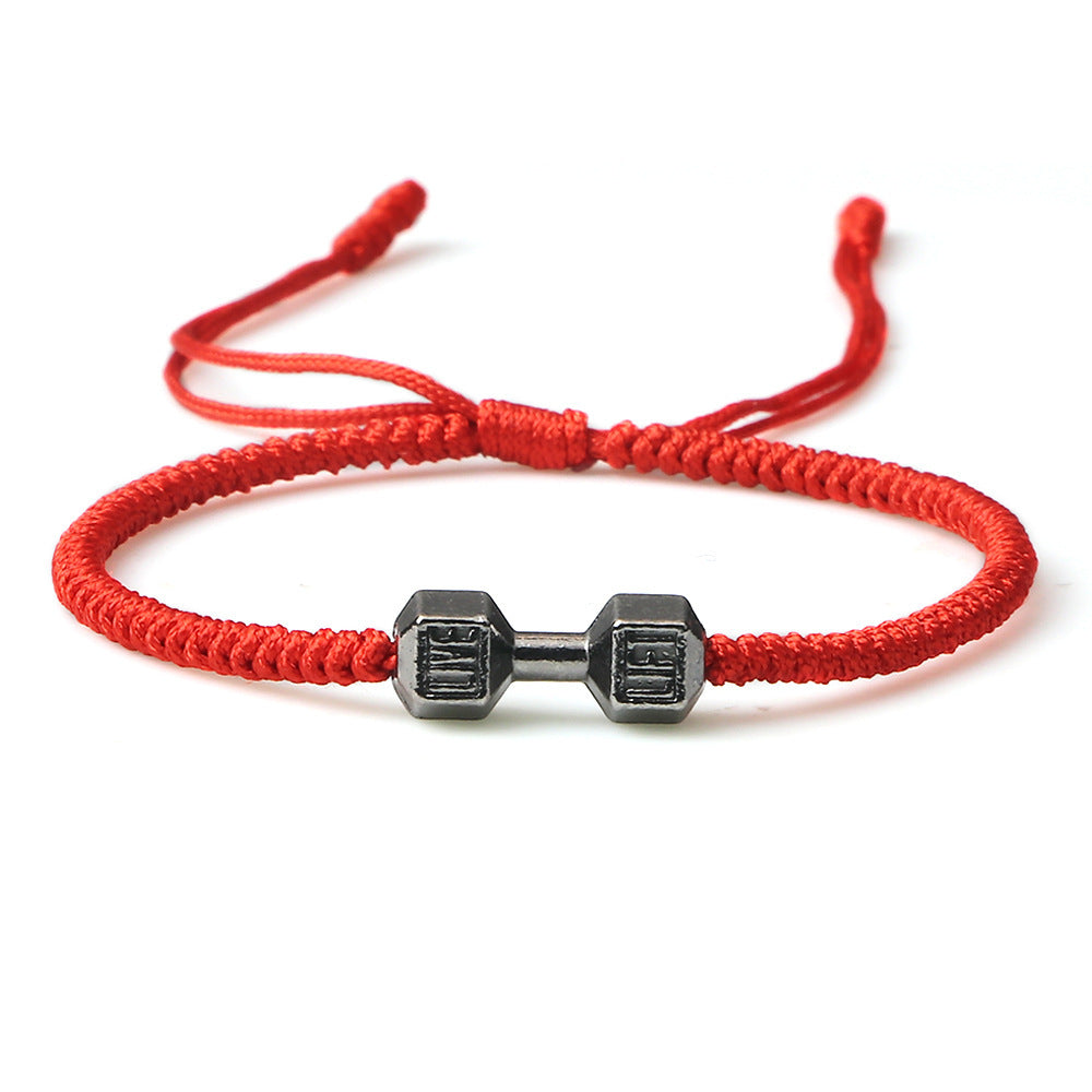 Woven Fitness Dumbbell Bracelet – Adjustable Alloy Design for Gym Lovers