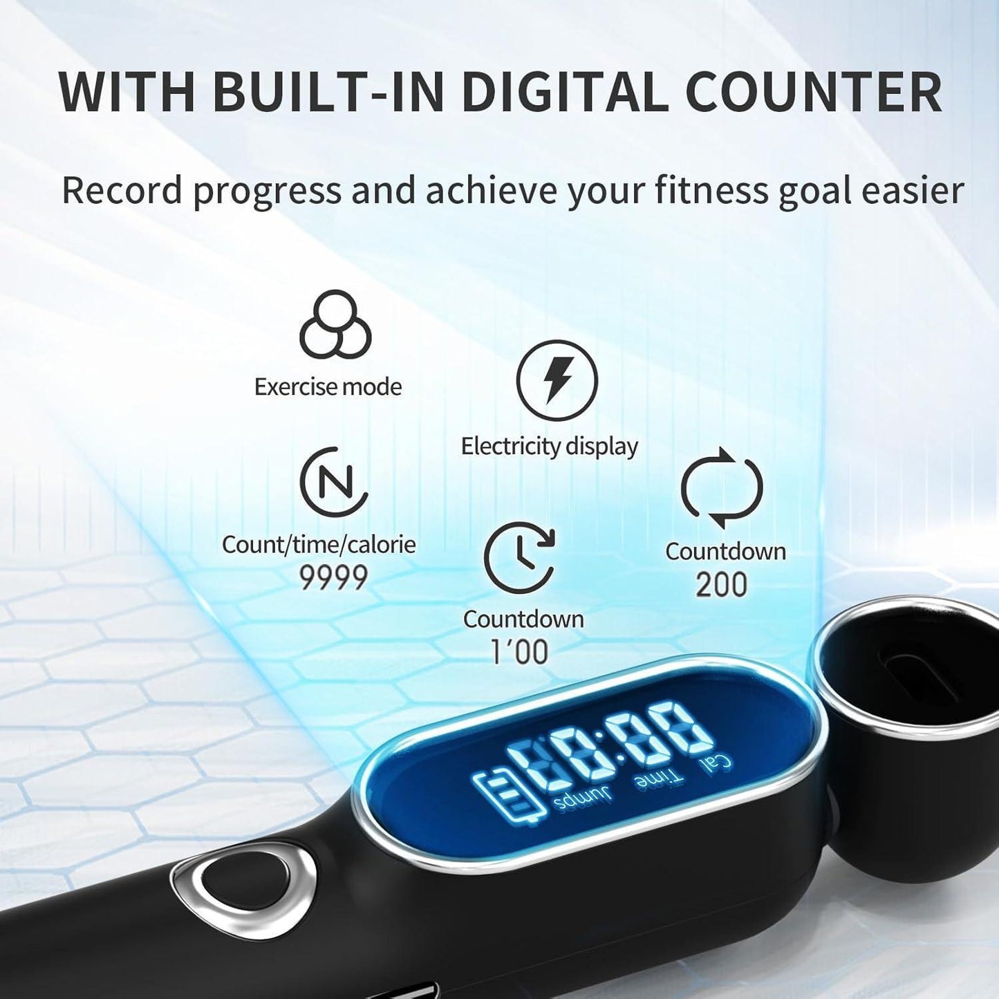 Smart Digital Skipping Rope – 2 in 1 Cordless & Weighted