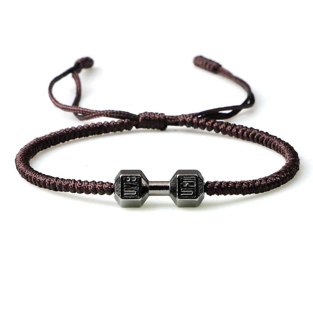Woven Fitness Dumbbell Bracelet – Adjustable Alloy Design for Gym Lovers