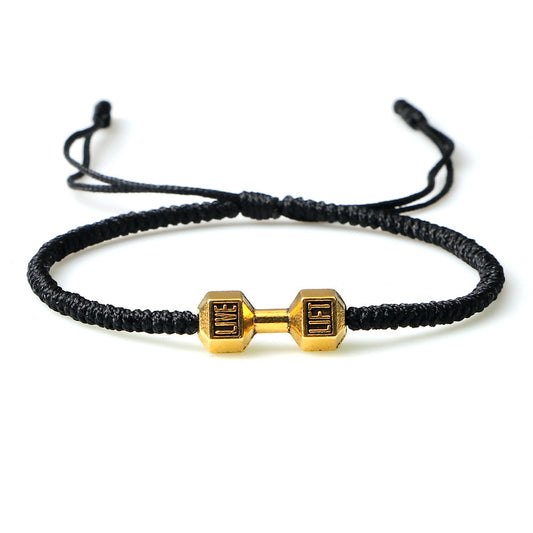 Woven Fitness Dumbbell Bracelet – Adjustable Alloy Design for Gym Lovers