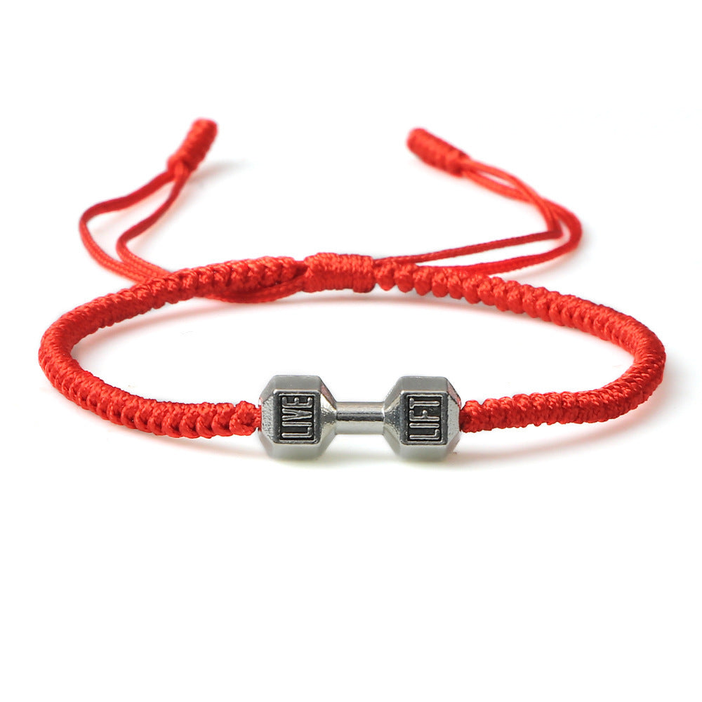 Woven Fitness Dumbbell Bracelet – Adjustable Alloy Design for Gym Lovers